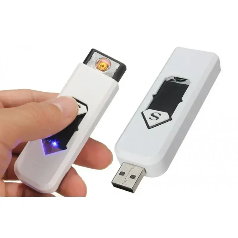 Elektronický USB zapalovač - bílý