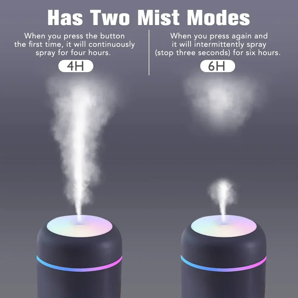 Zvlhčovač vzduchu a aroma difuzér H2O Humidifier USB - šedý