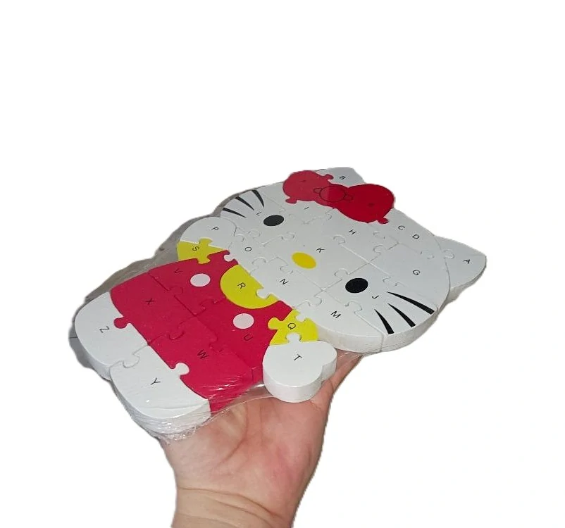 Vzdělávací dřevěné Puzzle kočička Hello Kitty