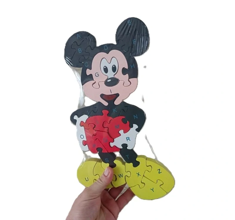 Vzdělávací dřevěné Puzzle Mickey Mouse