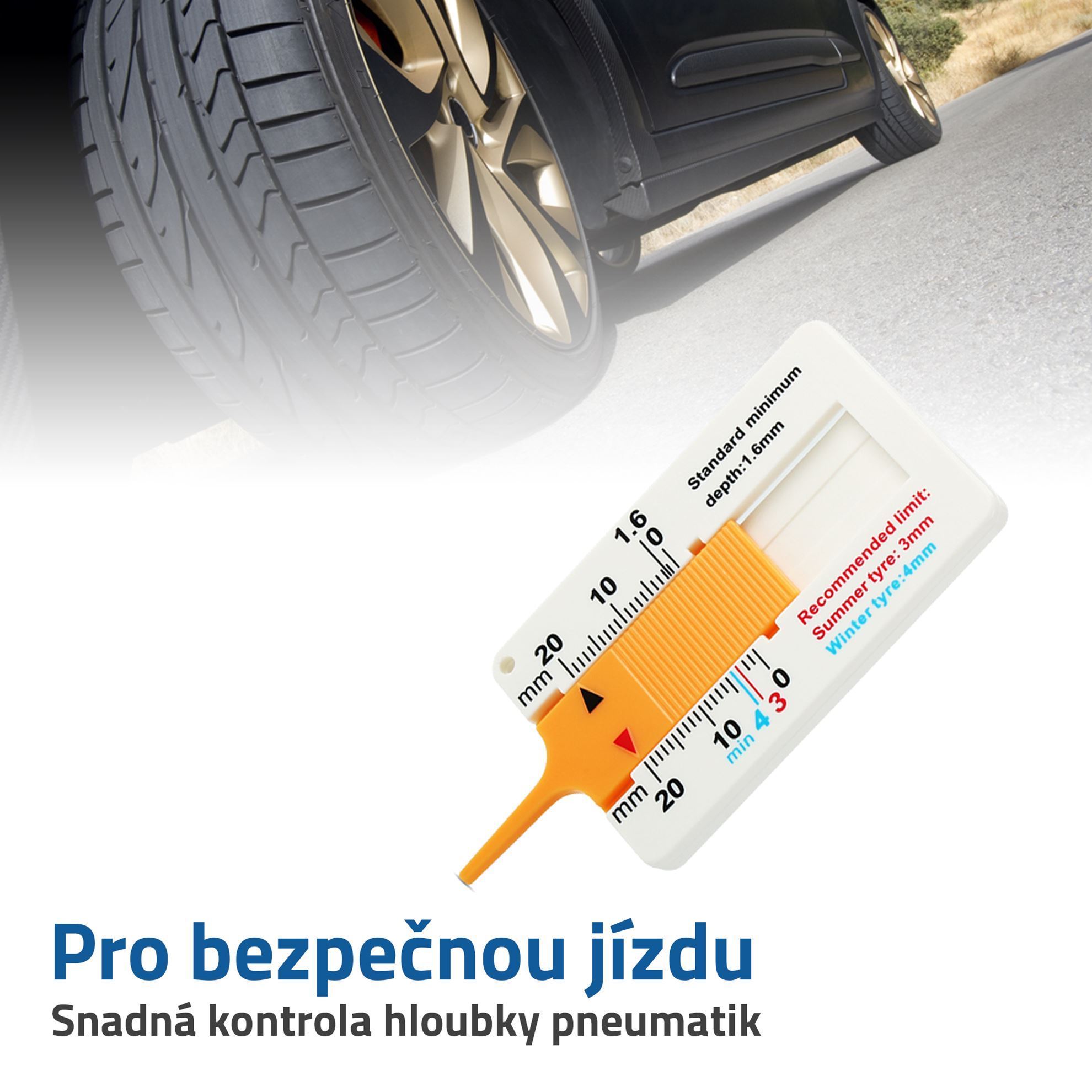4L 8153 Měřič hloubky dezénu pneumatik