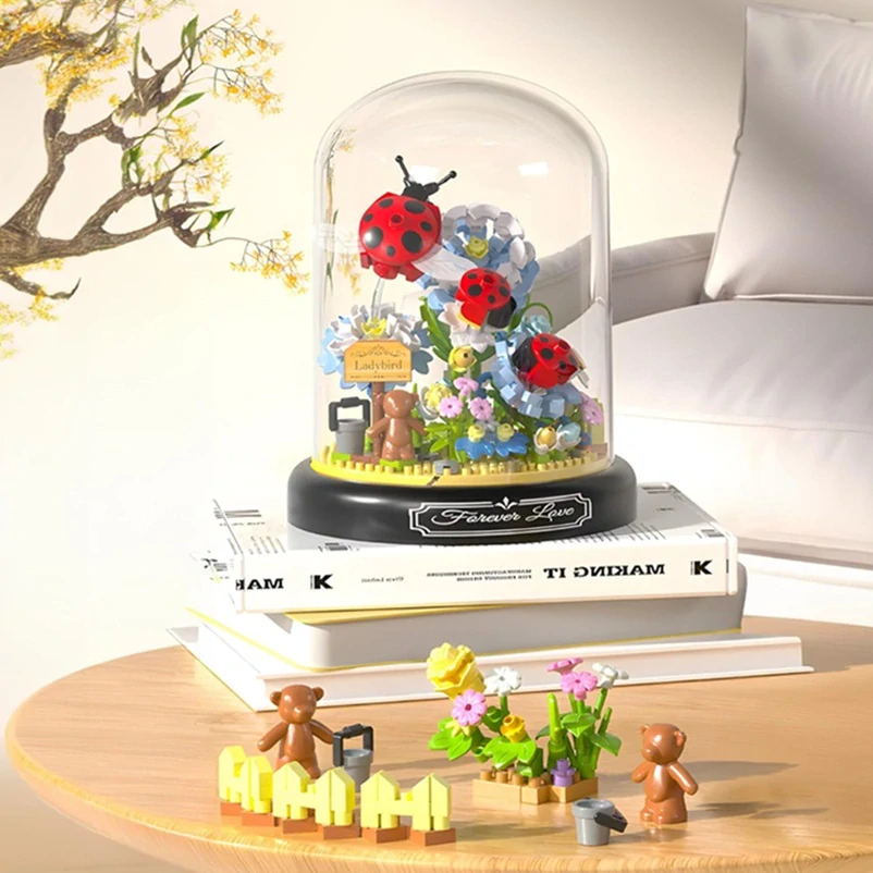 Stavebnice botanická zahrada s květy YKO Boutique P2283 - beruška