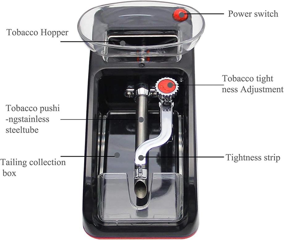 Elektrická plnička tabáku cigaret GR-12-005 červená