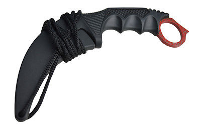 Nůž karambit s pouzdrem - červený se vzorem
