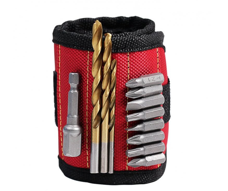 Magnetický náramek pro kutily Magnetic Wristband - červený