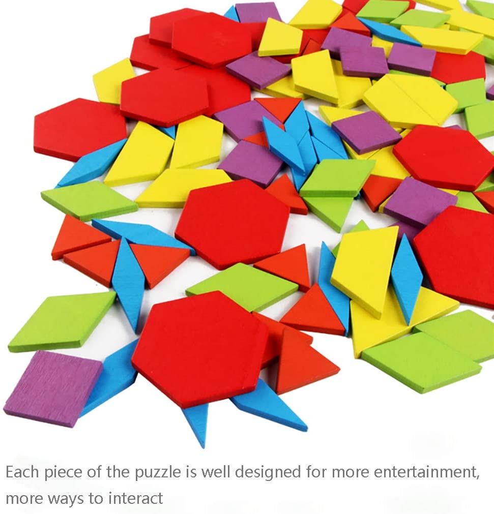 Tvořivé dřevěné puzzle Pattern Blocks 155 kusů