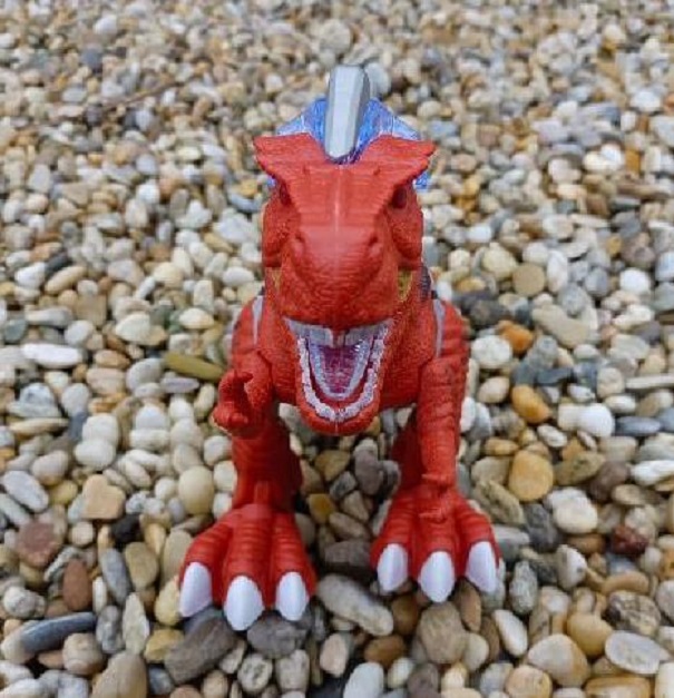 Chodící dinosaurus T-Rex s efekty cihlový - skladem poslední 1 kus!