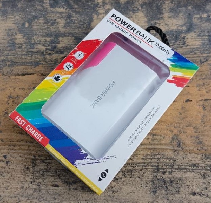 Záložní baterie Power Bank 12000mAh - bílá/růžová
