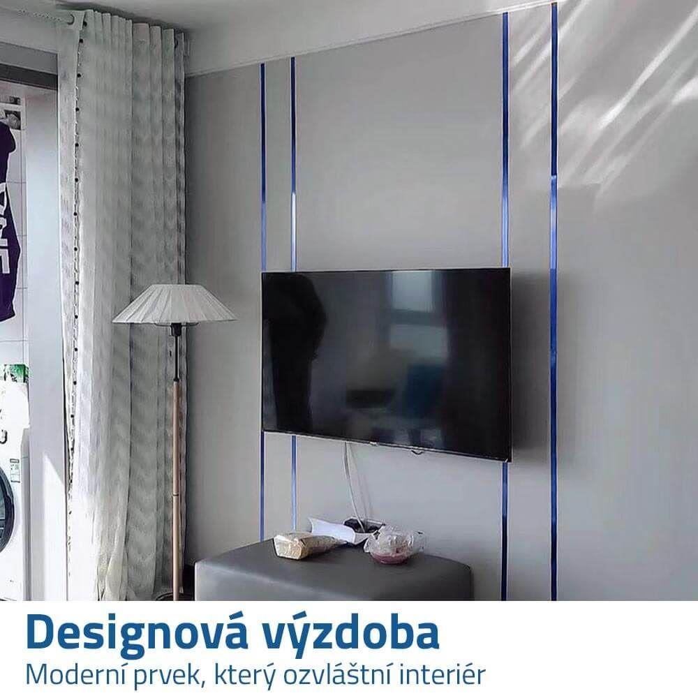Dekorační zrcadlová lišta - modrá