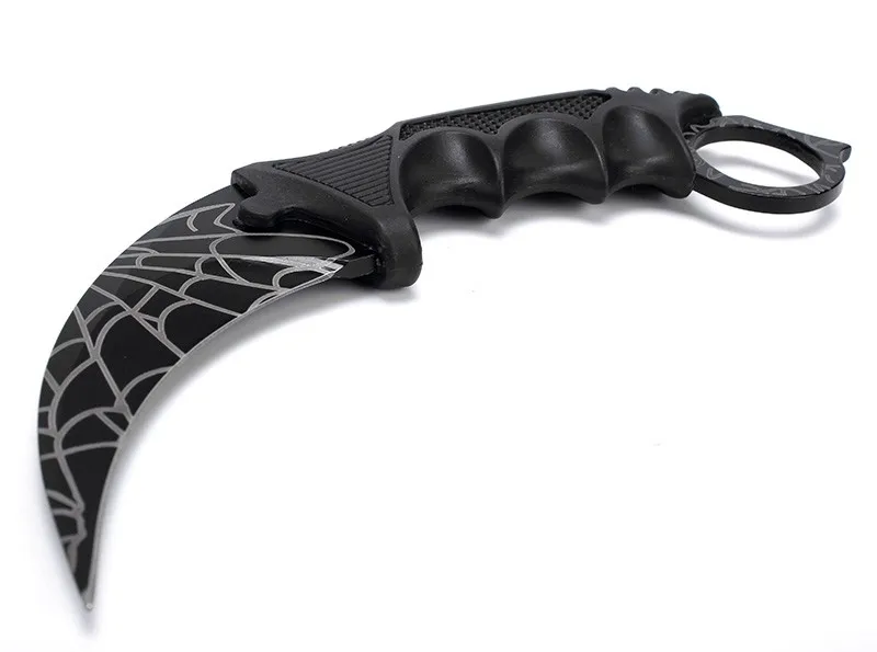 Nůž karambit s pouzdrem - černý se vzorem