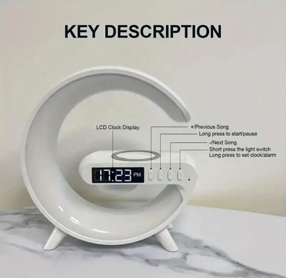 Bluetooth reproduktor s LED lampou a bezdrátovou nabíječkou G63