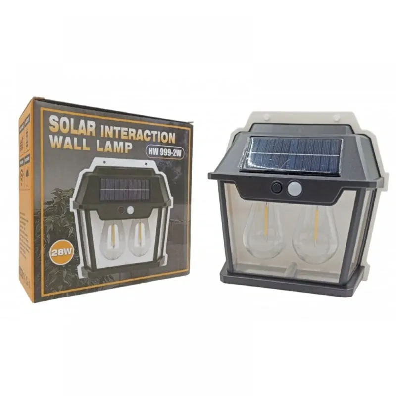 Solární nástěnná LED lampa se senzorem HW 999-2W