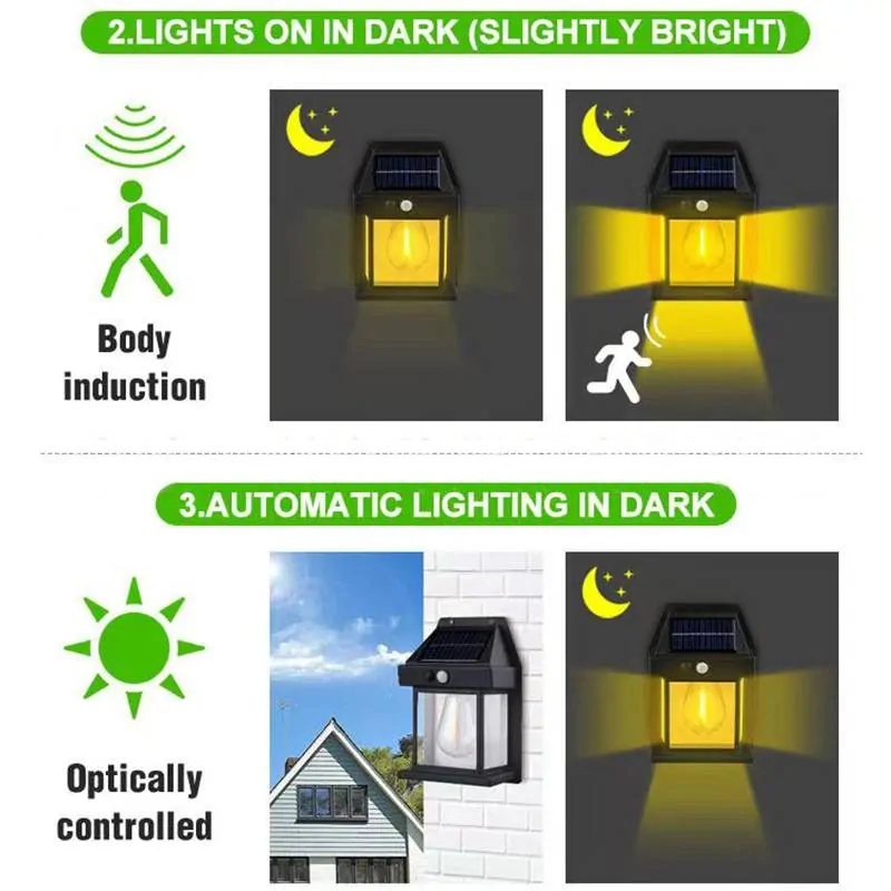 Solární nástěnná LED lampa se senzorem 888