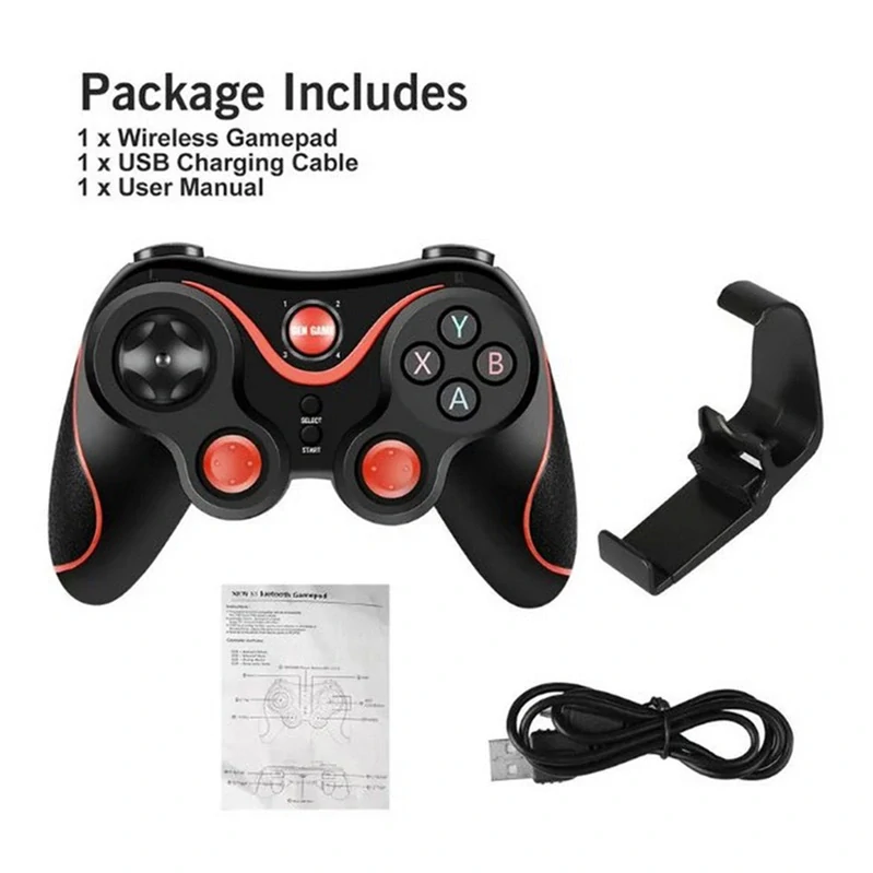 Bezdrátový ovládač s držákem pro telefon Gamepad C8S Android iOS