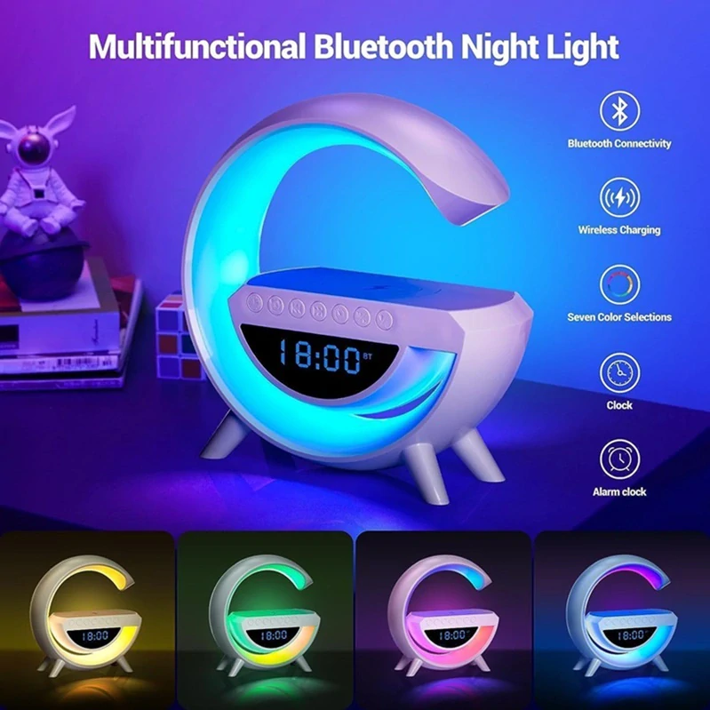 Bluetooth reproduktor s LED lampou bezdrátovou nabíječkou a hodinami BT-3401