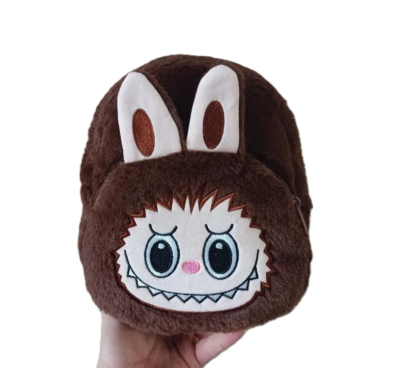 Plyšová hračka batůžek Labubu 26cm - hnědý