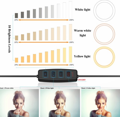 Kruhové LED světlo na selfie - průměr 16cm