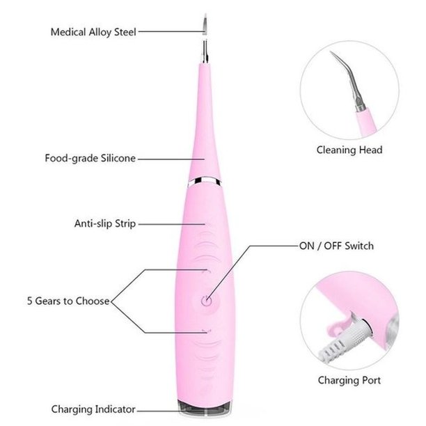 Ultrazvukový čistič zubů Electric Cleaner - růžový