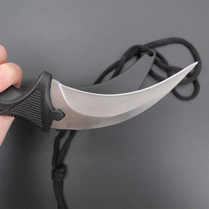 Nůž karambit s pouzdrem - stříbrný