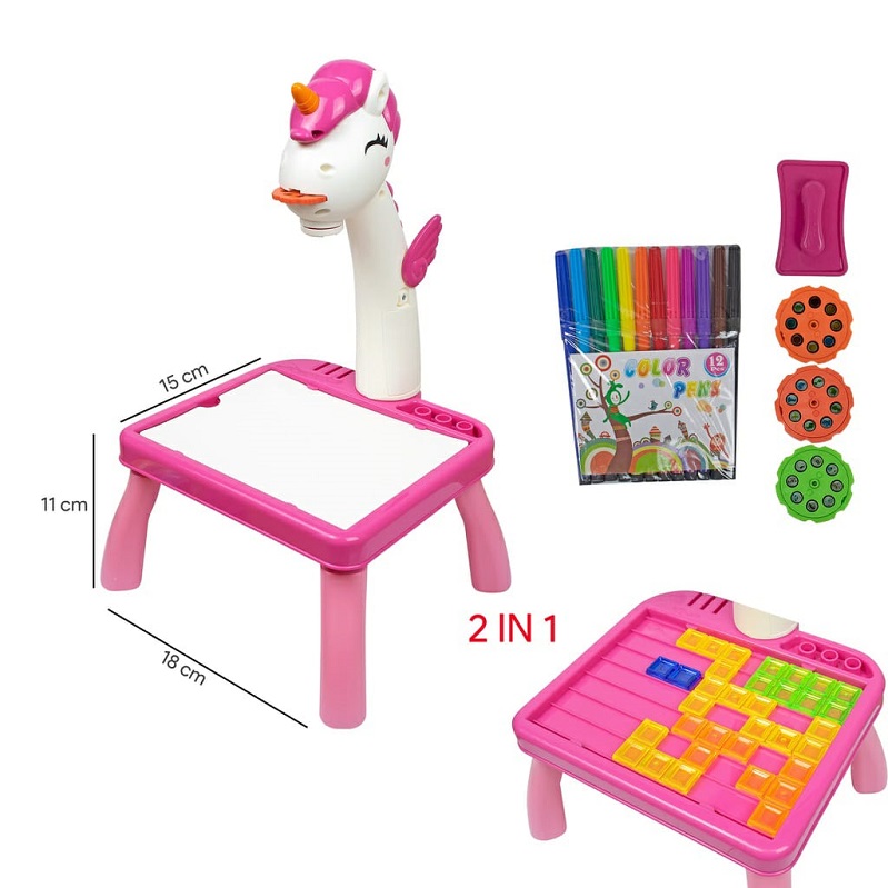 Dětský projektor jednorožec a hra tetris 2v1