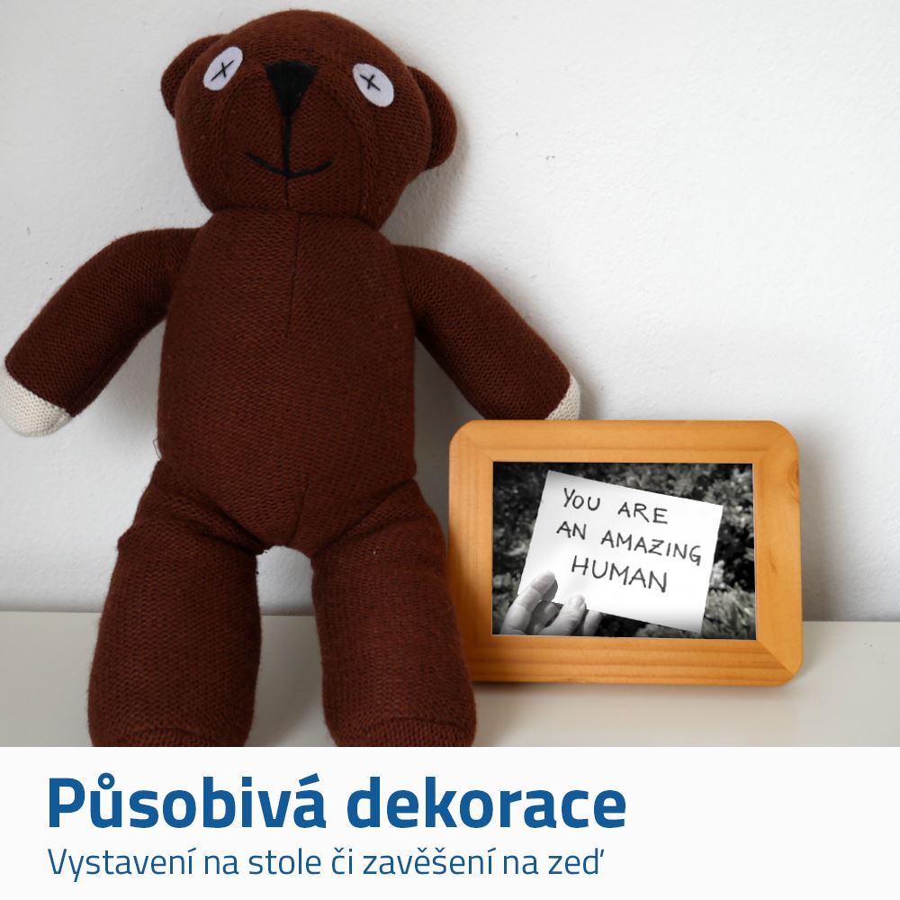 Dřevěný fotorámeček - světle hnědý