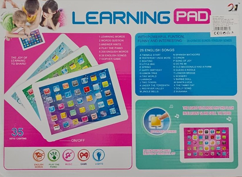 Chytrý vzdělávací tablet pro děti Learning Pad - modrý