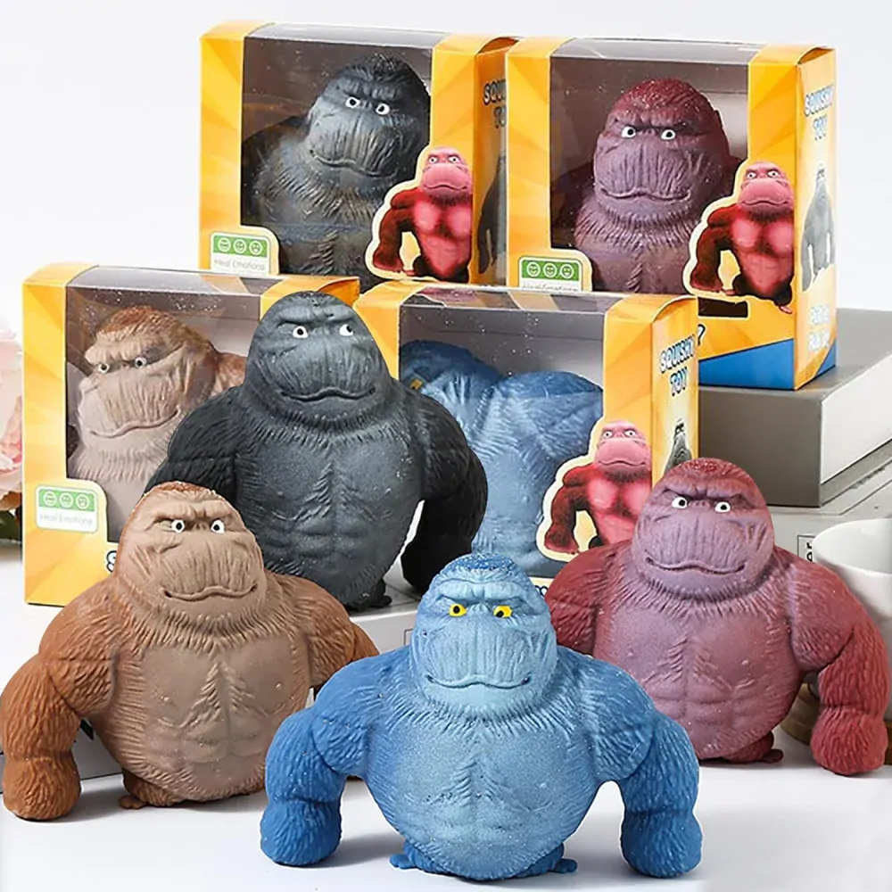 Antistresová zábavná natahovací opice Gorila Squishy Velká - více barev na výběr