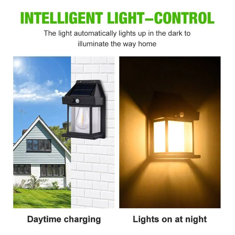 Solární nástěnná LED lampa se senzorem 888