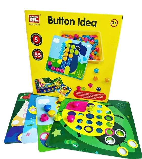 Vzdělávací mozaika Button Idea - žlutá