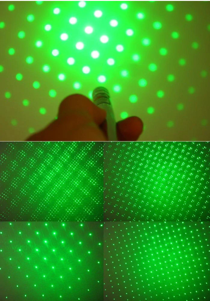 Ukazovátko zelený laser 5v1 Silver - Green Laser Pointer stříbrný