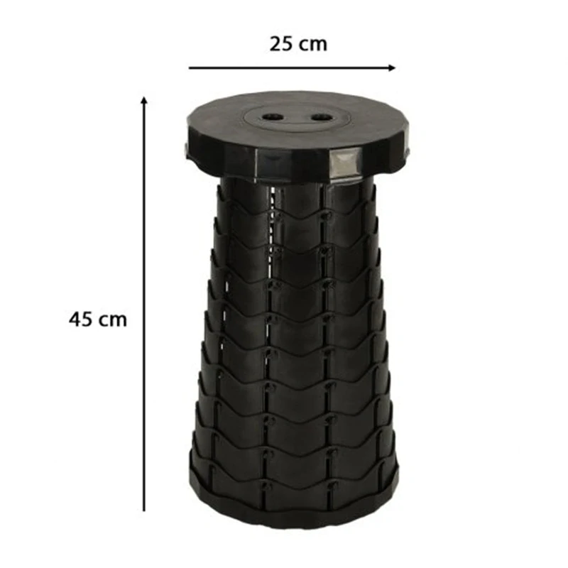 Teleskopická skládací židlička - černá