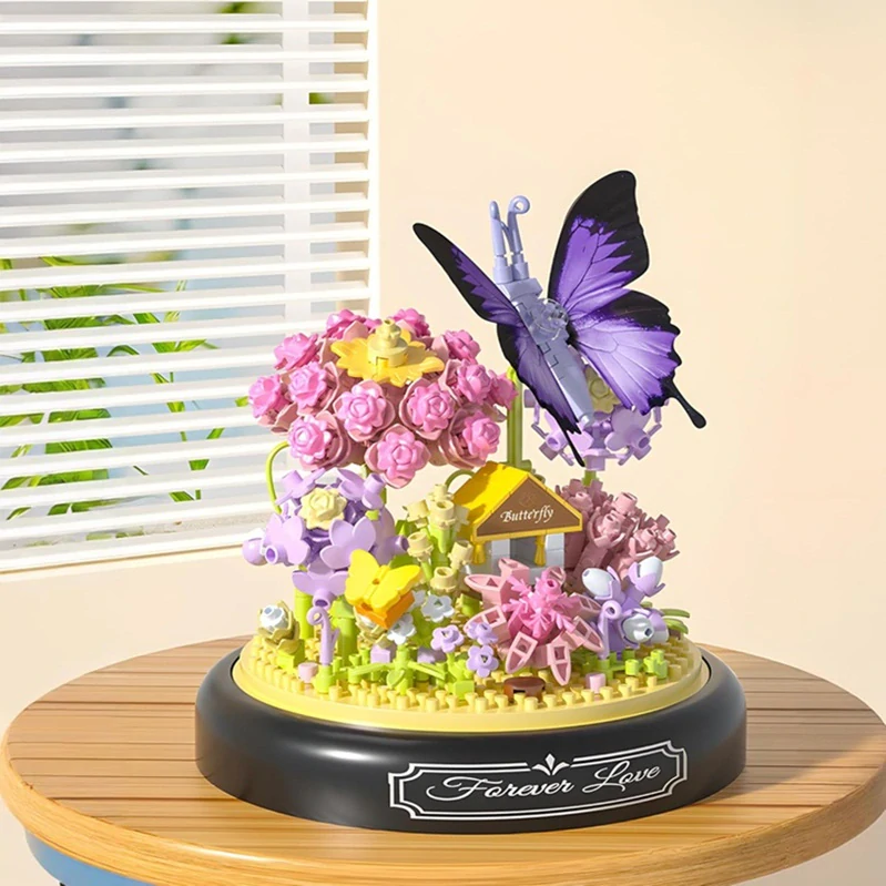 Stavebnice botanická zahrada s květy YKO Boutique P2281 - motýl