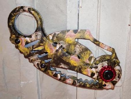 Nůž karambit sklápěcí - oranžový se vzory