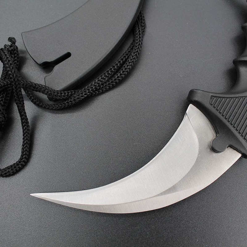 Nůž karambit s pouzdrem - stříbrný
