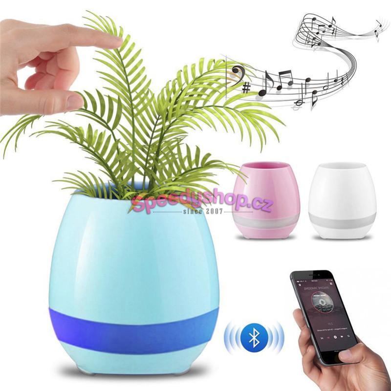 Bluetooth reproduktor ve tvaru květináče - modrý