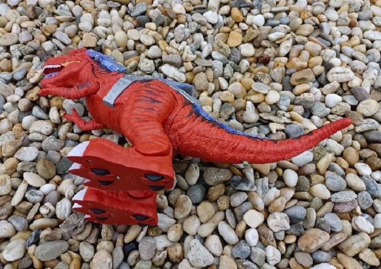Chodící dinosaurus T-Rex s efekty cihlový - skladem poslední 1 kus!