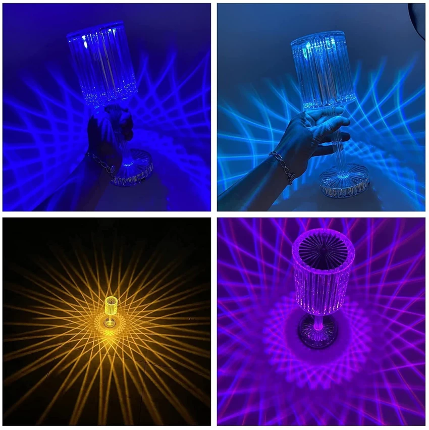 Krystalická stolní lampa model 003 - Crystal Table Lamp USB