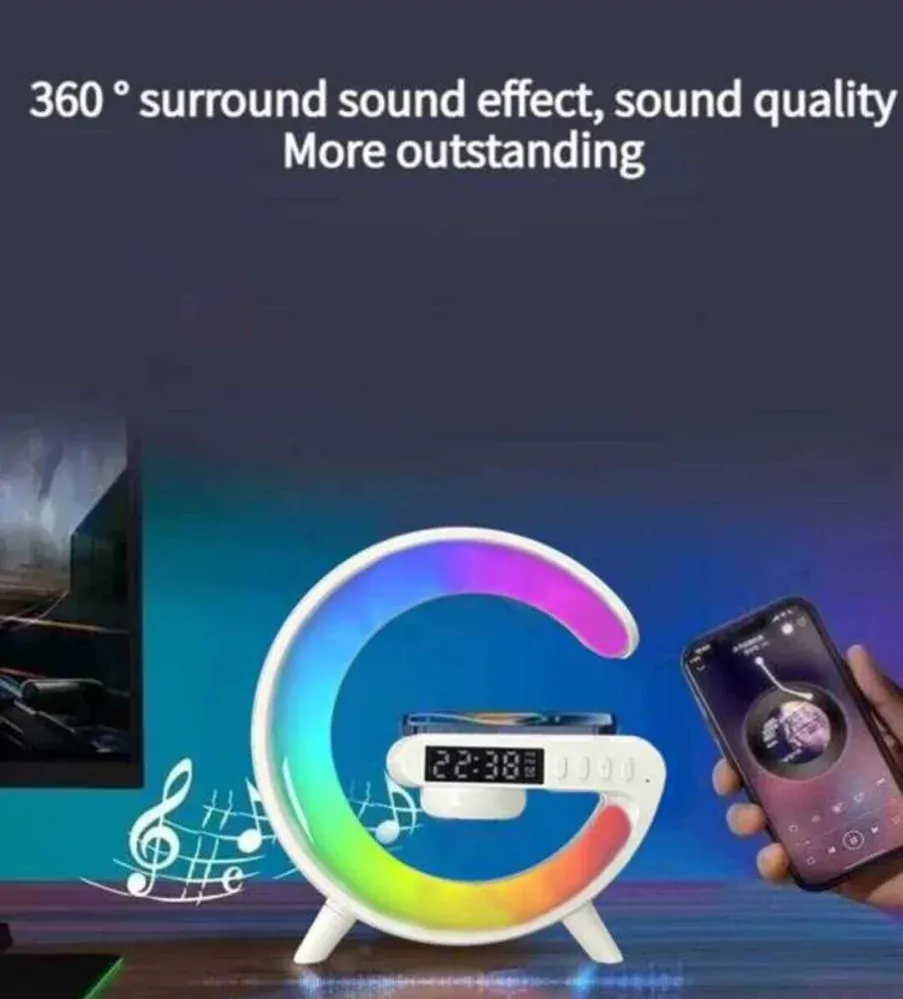 Bluetooth reproduktor s LED lampou a bezdrátovou nabíječkou G63