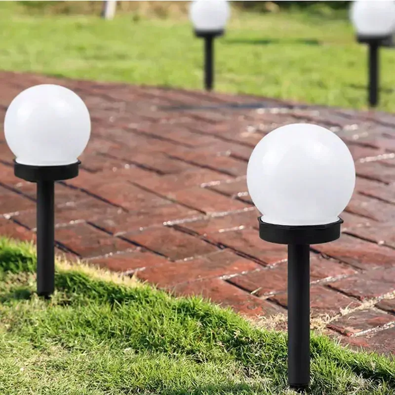 Solární LED zahradní lampy kulaté 2 kusy - barevné světlo