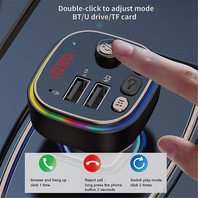 FM Transmitér do auta C20 Ambient - USB, Bluetooth, MP3