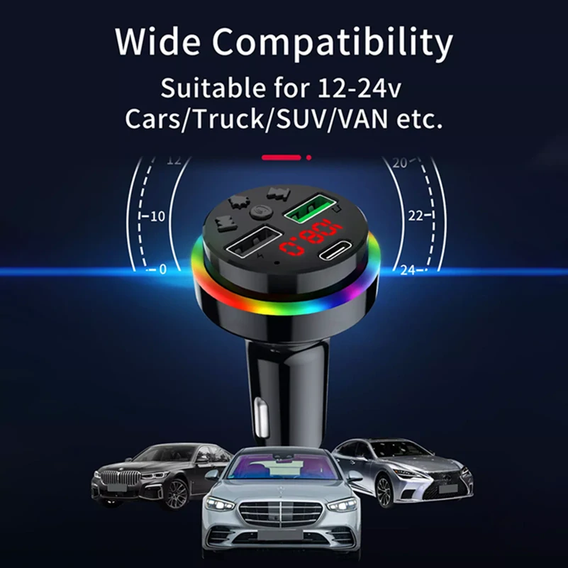 FM Transmitér do auta Car F15 Ambient - USB, Bluetooth, MP3
