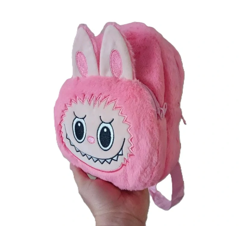 Plyšová hračka batůžek Labubu 26cm - růžový