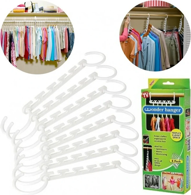 Úsporný věšák na ramínka 8 kusů Wonder Hanger 