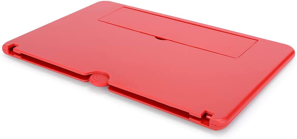 Skládací stojánek pro mobilní telefon s lupou - červený