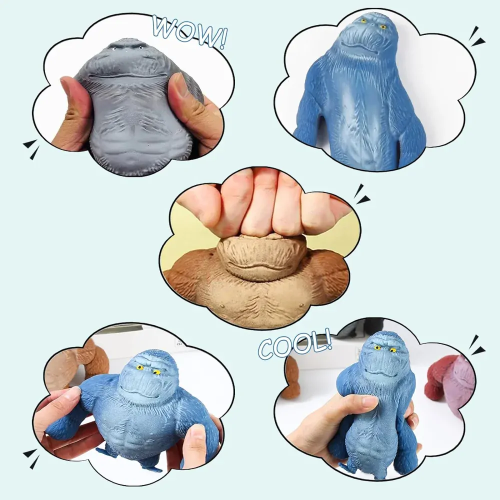 Antistresová zábavná natahovací opice Gorila Squishy Velká - více barev na výběr