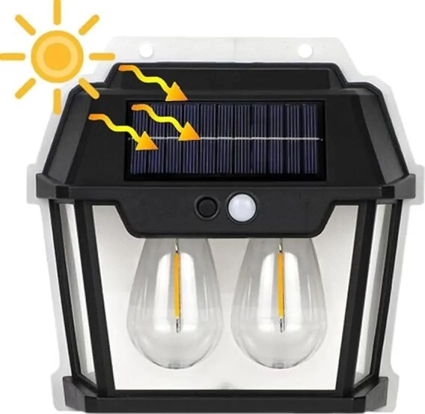 Solární nástěnná LED lampa se senzorem HW 999-2W