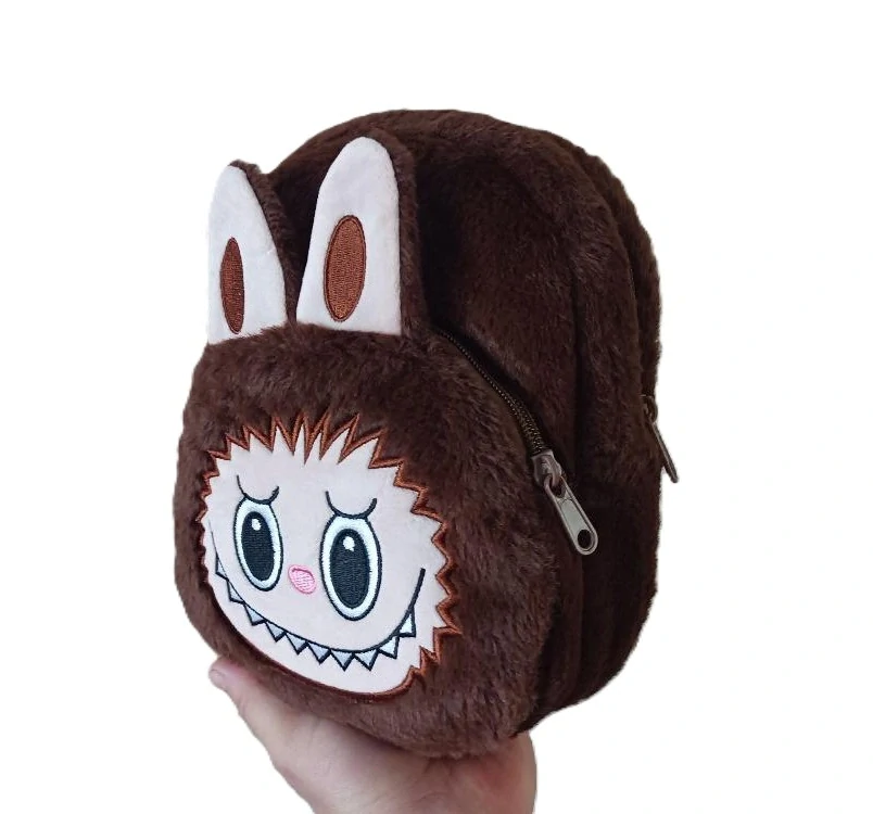 Plyšová hračka batůžek Labubu 26cm - hnědý